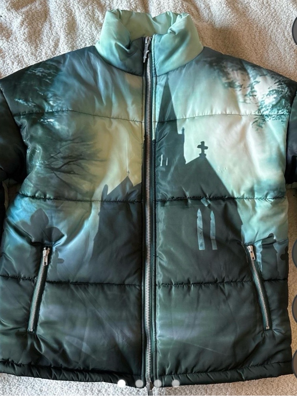 Women's Teal & Forest Green Puffer Jacket